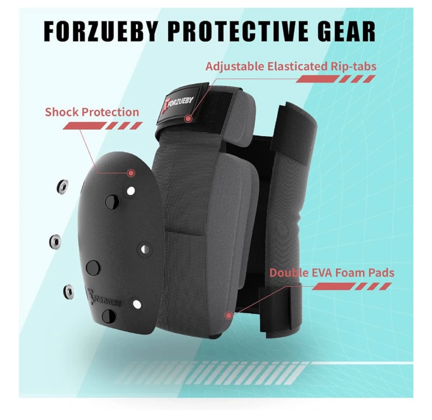 FORZUEBY Protective Gear Set - Knee, Elbow, and Wrist Pads - photo 3