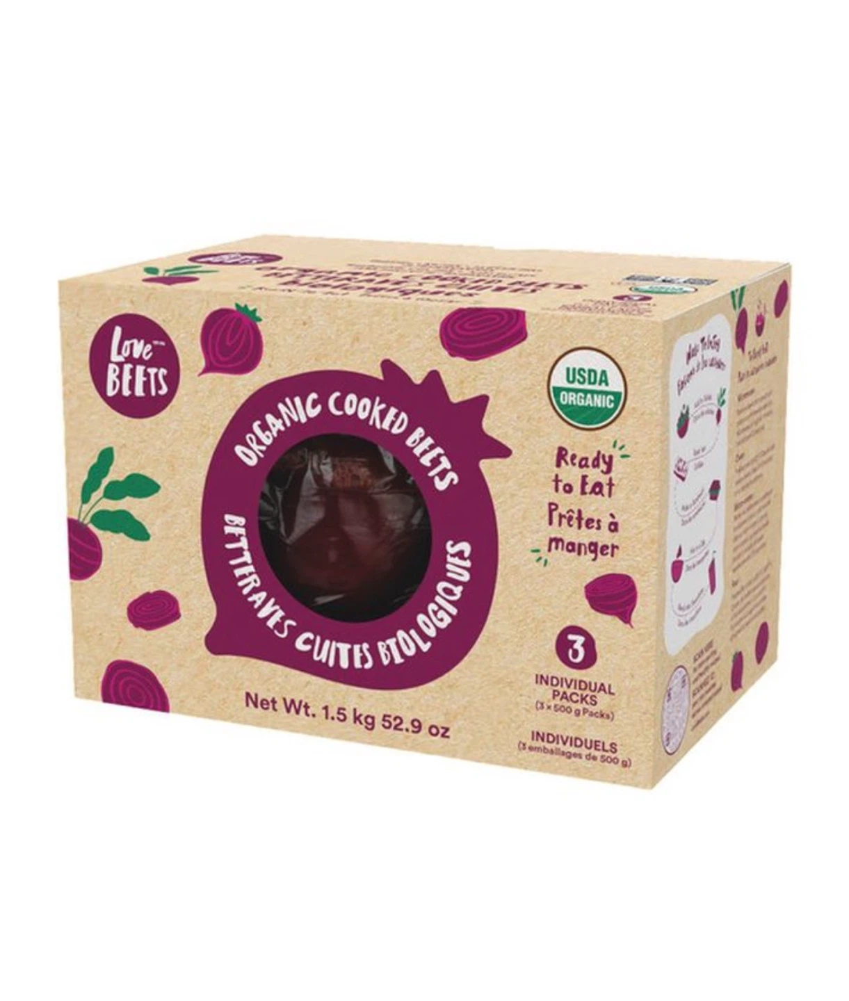 Love Beets Organic Cooked Beets (2 Individual Packs)
