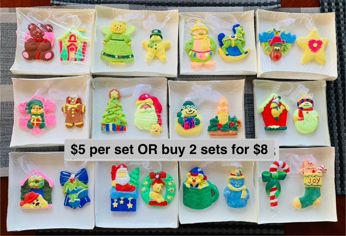 NEW Christmas Ornaments hand-painted w/ FREE gift