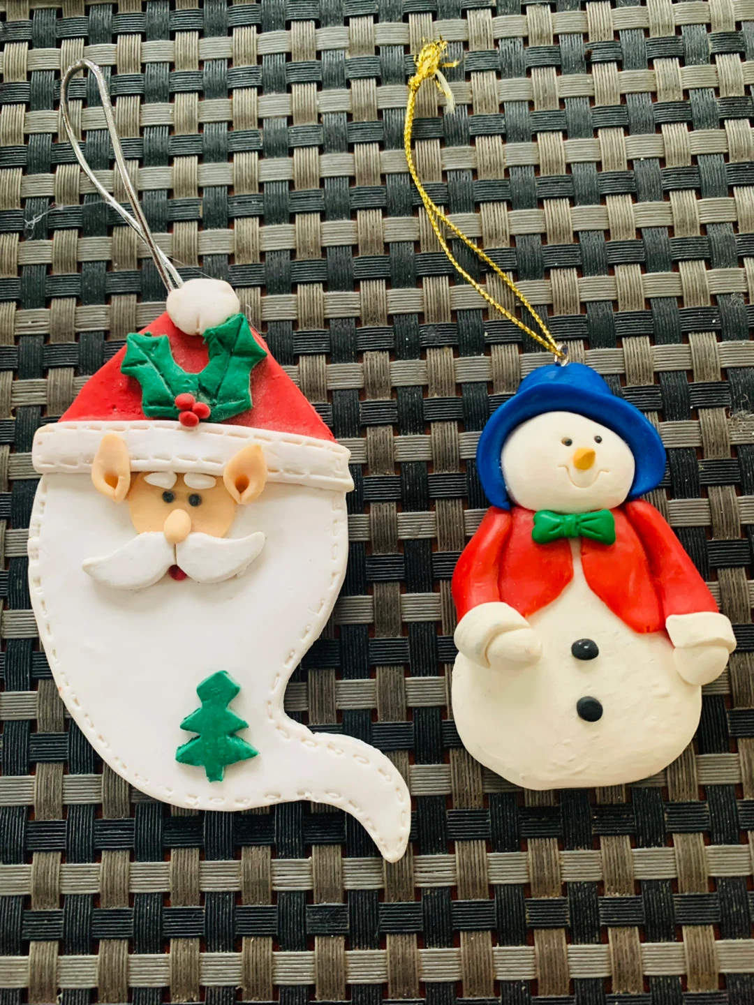 NEW Christmas Ornaments Santa and Snowman