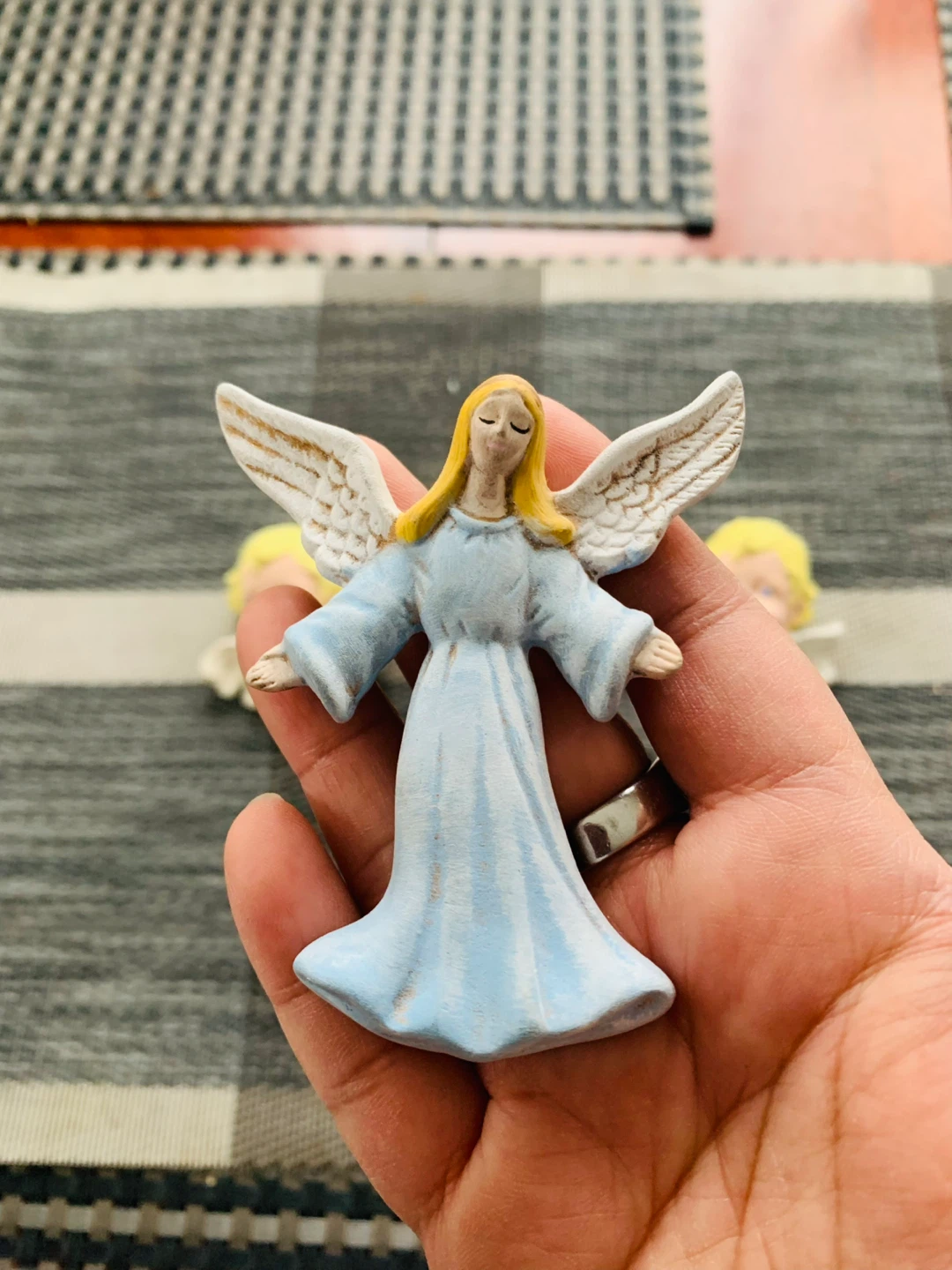 NEW Angels Decoration Ornaments hand-painted plaster - photo 3