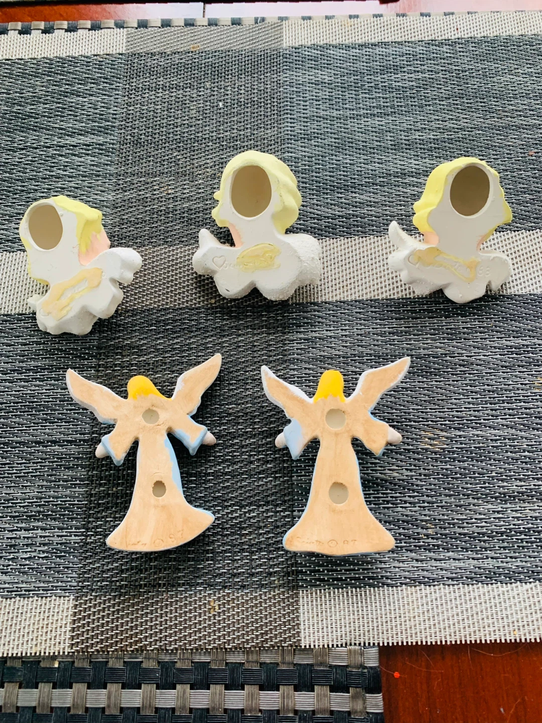 NEW Angels Decoration Ornaments hand-painted plaster - photo 4