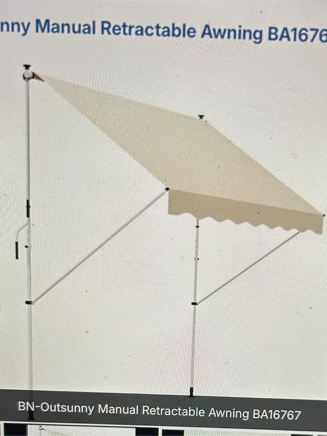Outsunny Manual Retractable Awning BA16767 - photo 2