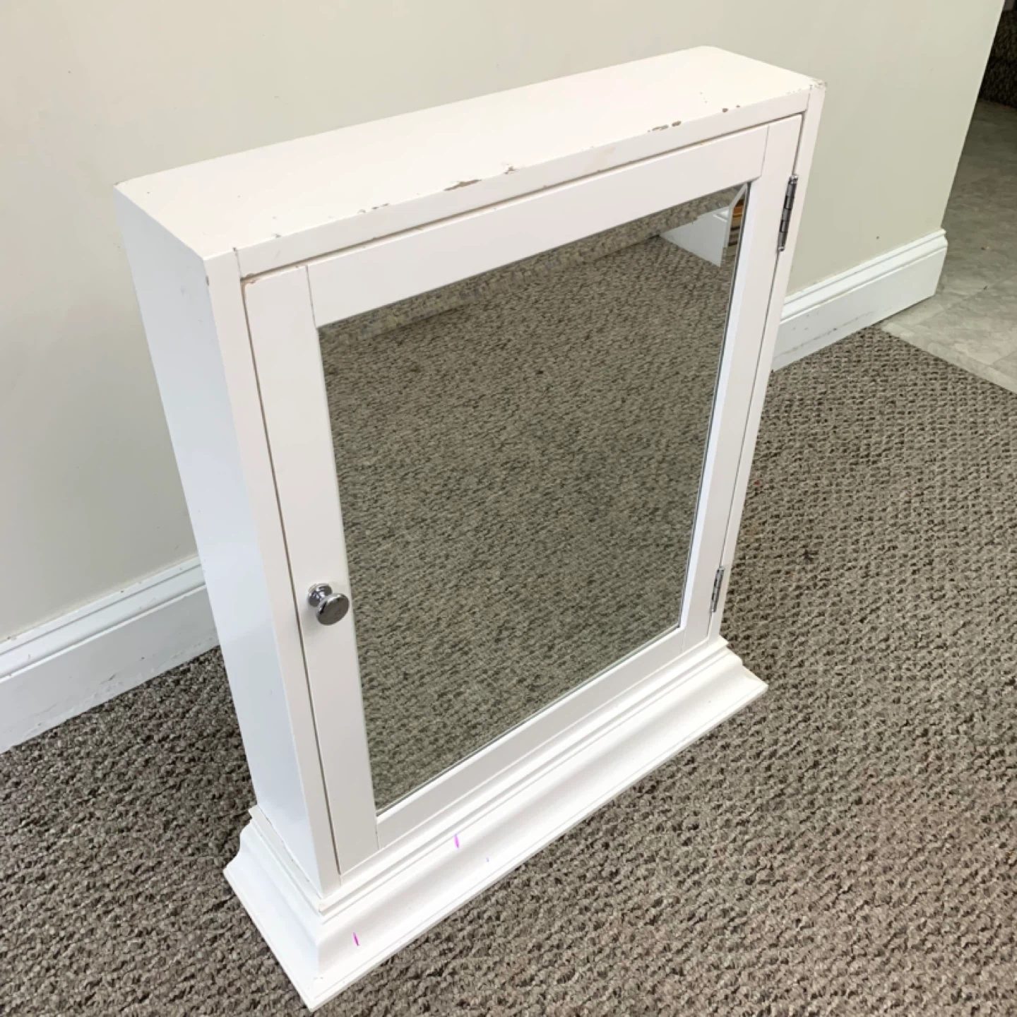 White Medicine Cabinet Mirror Bathroom Storage Cabinet Mount