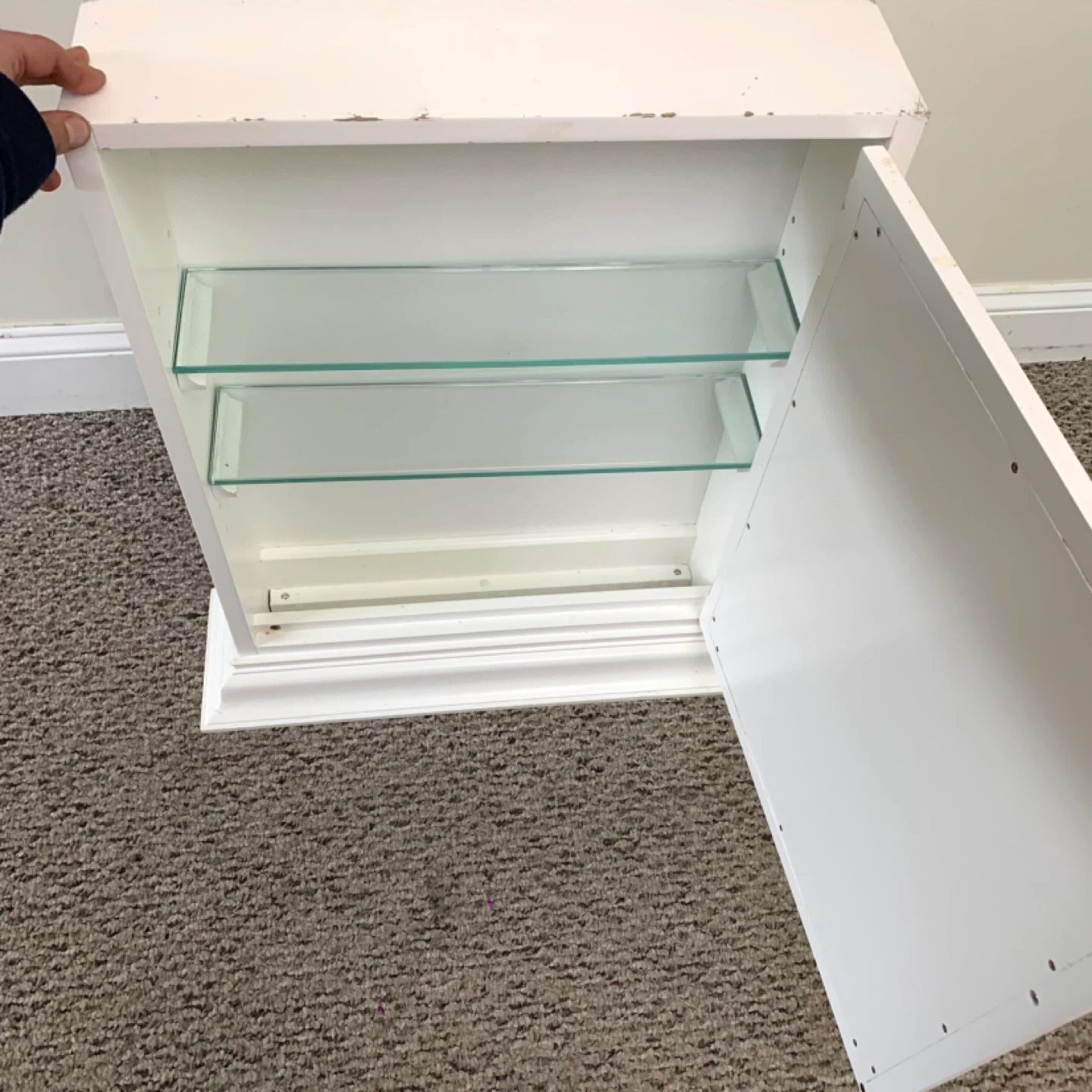 White Medicine Cabinet Mirror Bathroom Storage Cabinet Mount - photo 3
