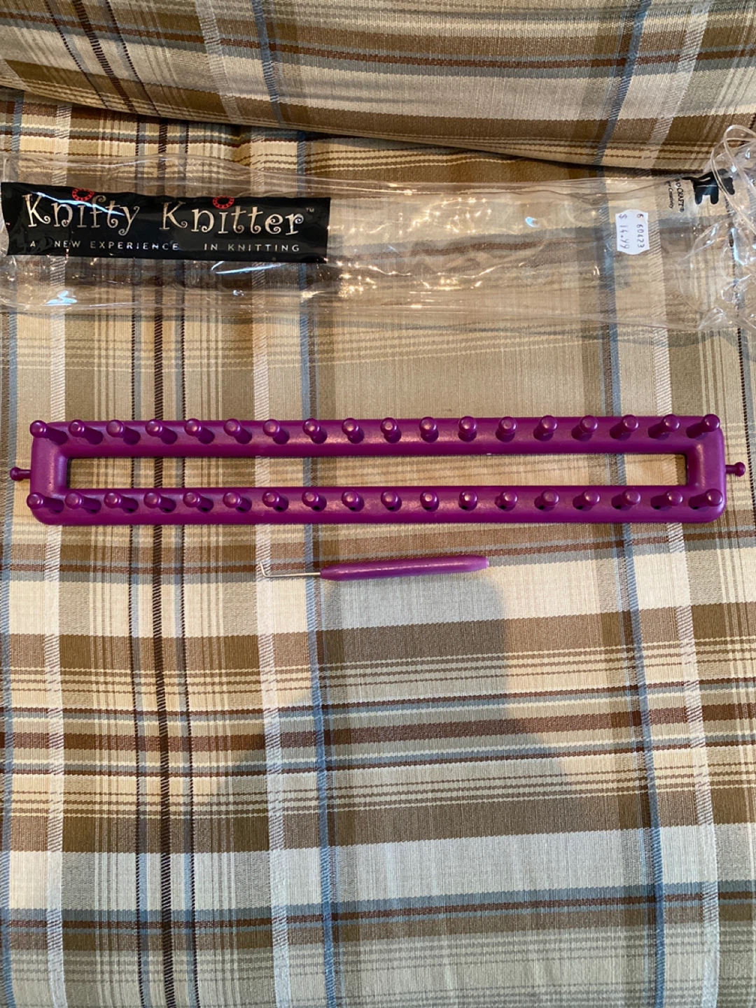 Knifty Knitter Purple Knitting Loom with Hook - photo 3