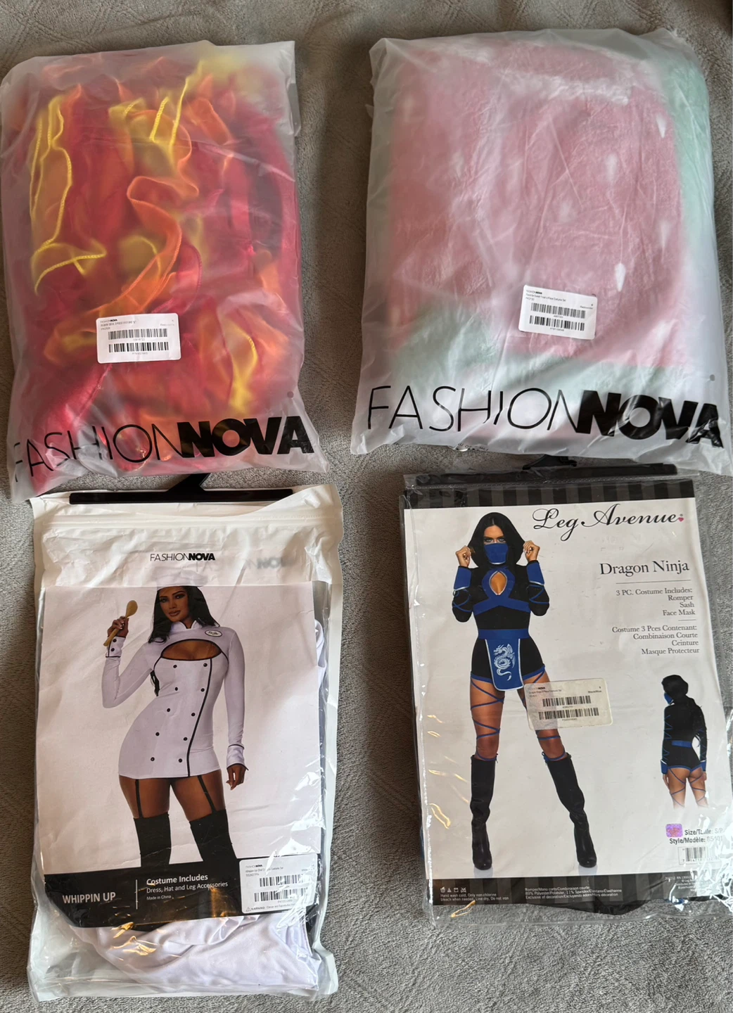 4 Fashion Nova Costume Sets