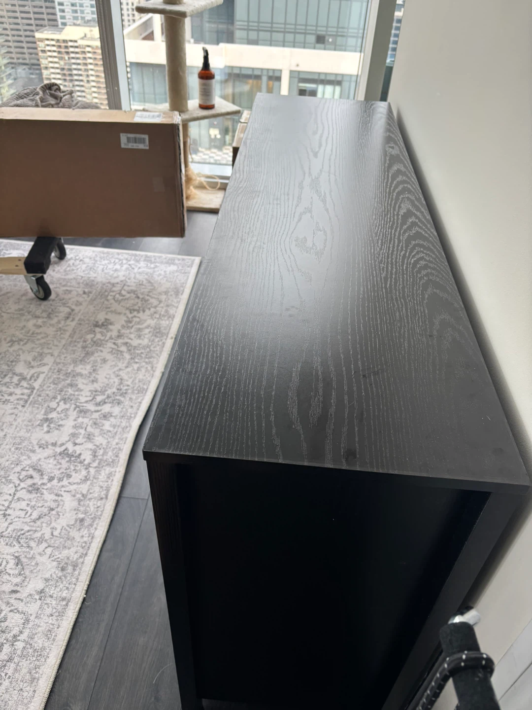 Black Buffet Cabinet with Glass Doors - photo 2