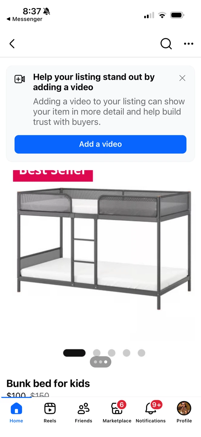 IKEA TUFFING Bunk Bed Frame - Dark Gray, Twin