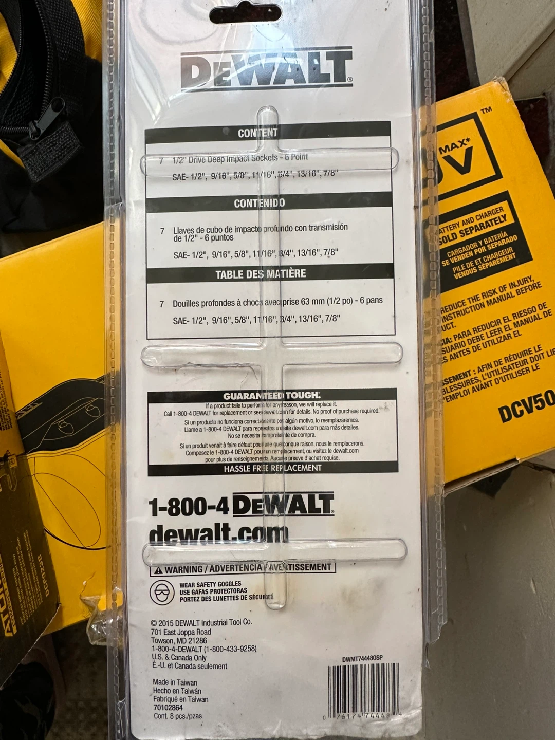 DeWalt 7-Piece Deep Impact Socket Set 1/2" Drive SAE - photo 4
