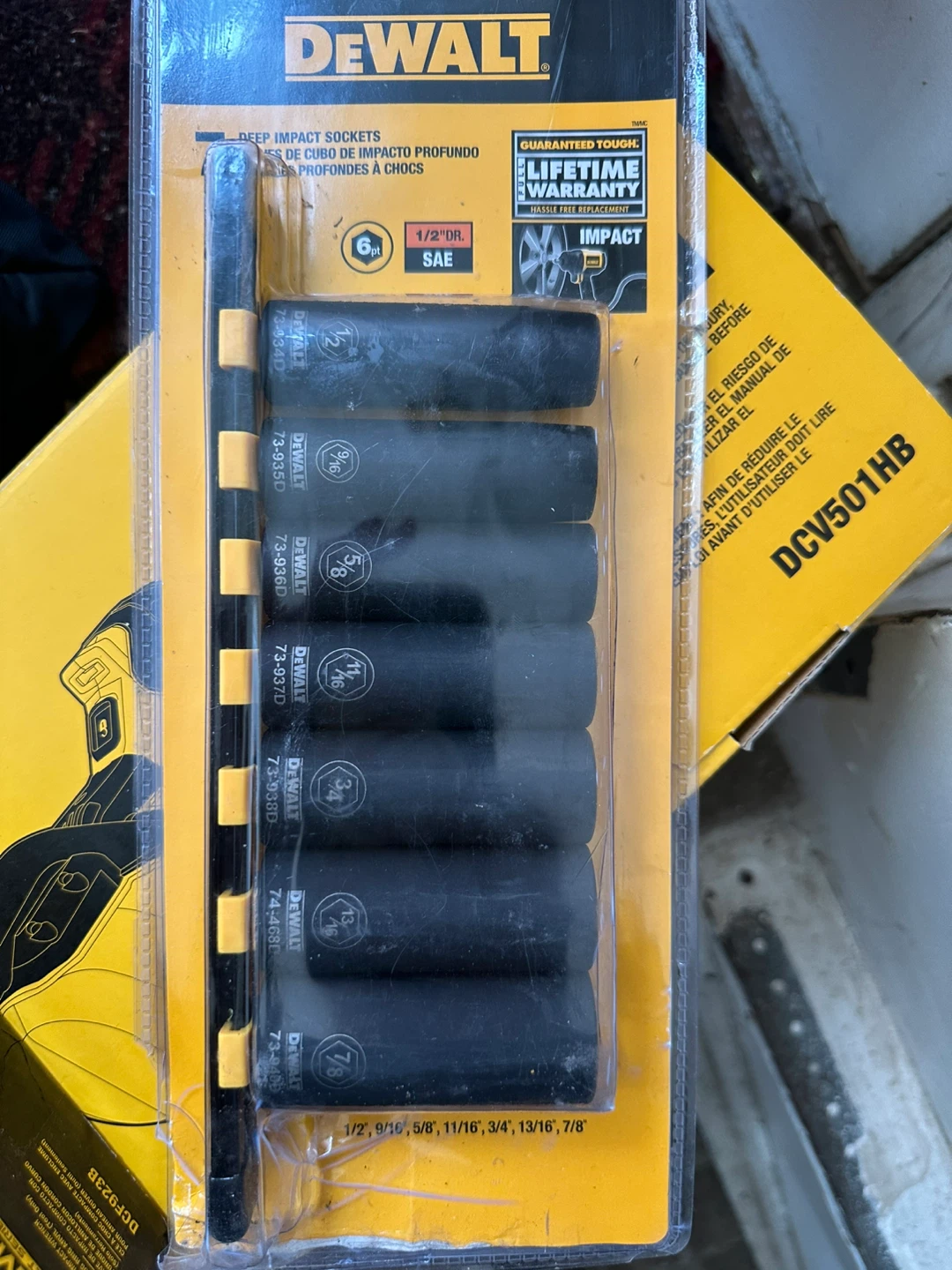 DeWalt 7-Piece Deep Impact Socket Set 1/2" Drive SAE - photo 2