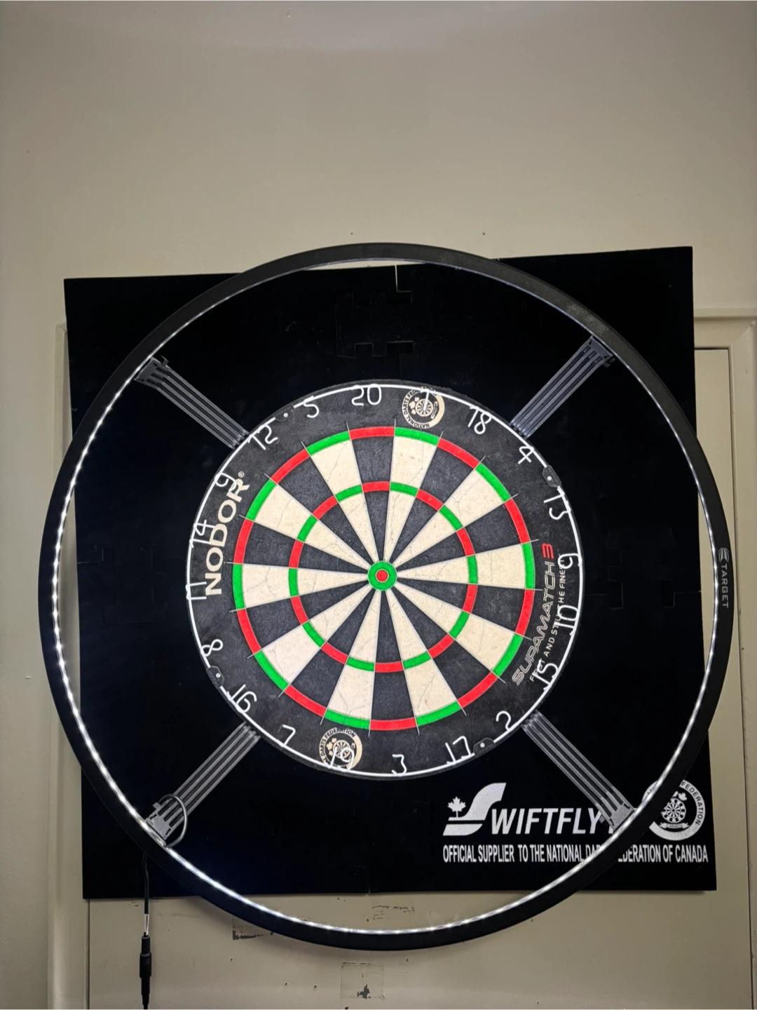 Nodor SupaMatch 3 Dartboard with LED Lighting and Backboard - photo 4