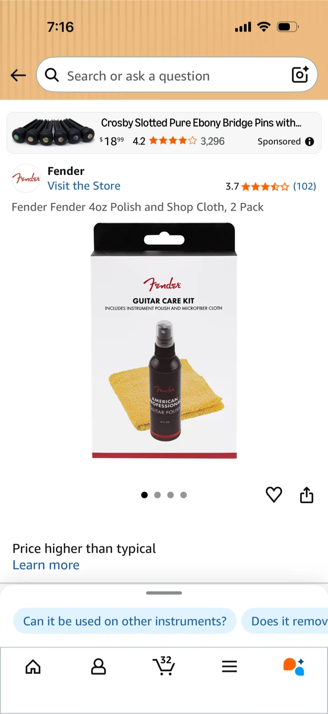 Prefox Music Instrument Care Kit AK 011 with Polish and Cloth - photo 4