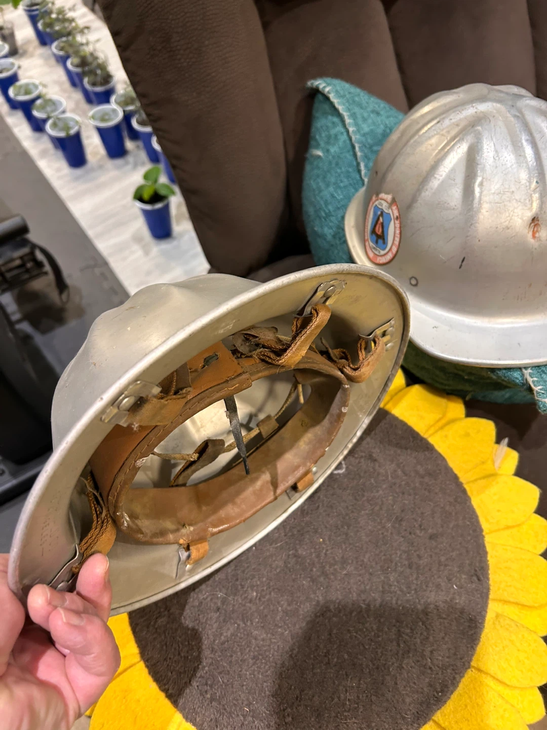 Metal hard hats antique all aluminum hats - photo 2