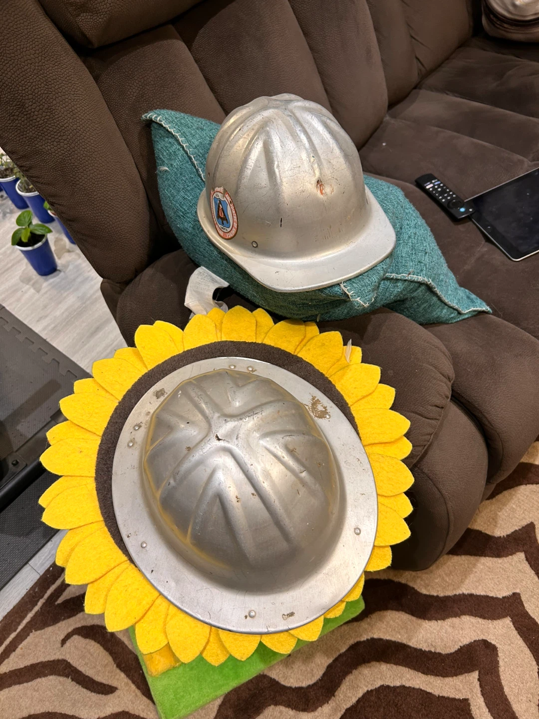 Metal hard hats antique all aluminum hats