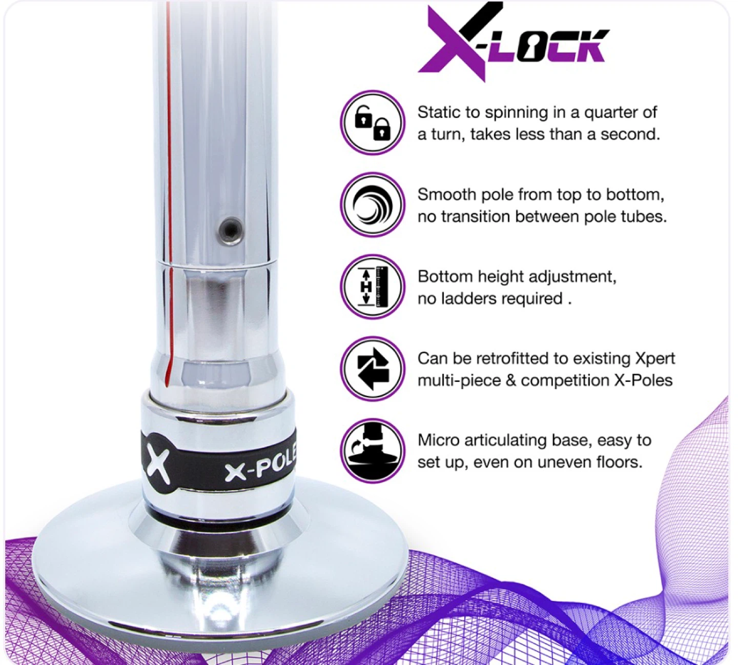 X-POLE XPERT Pro Static to Spinning Dance Pole - photo 2