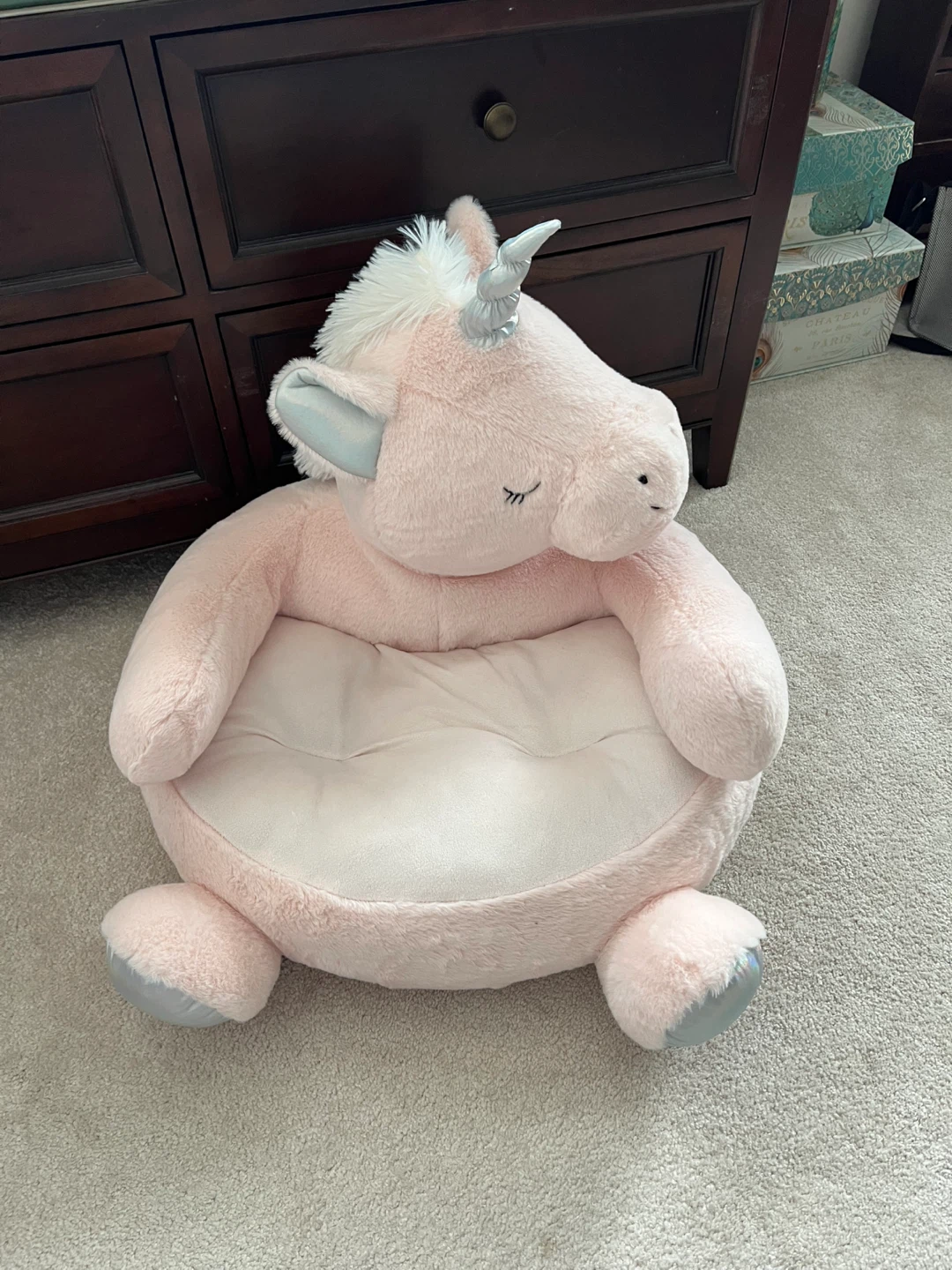 Pink Plush Unicorn Kids Chair