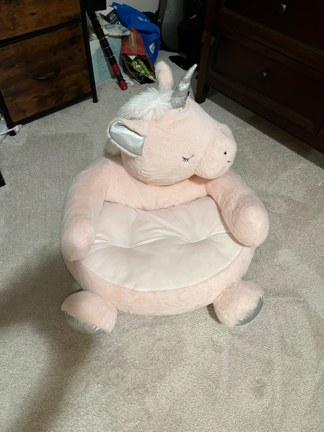 Pink Plush Unicorn Kids Chair - photo 4