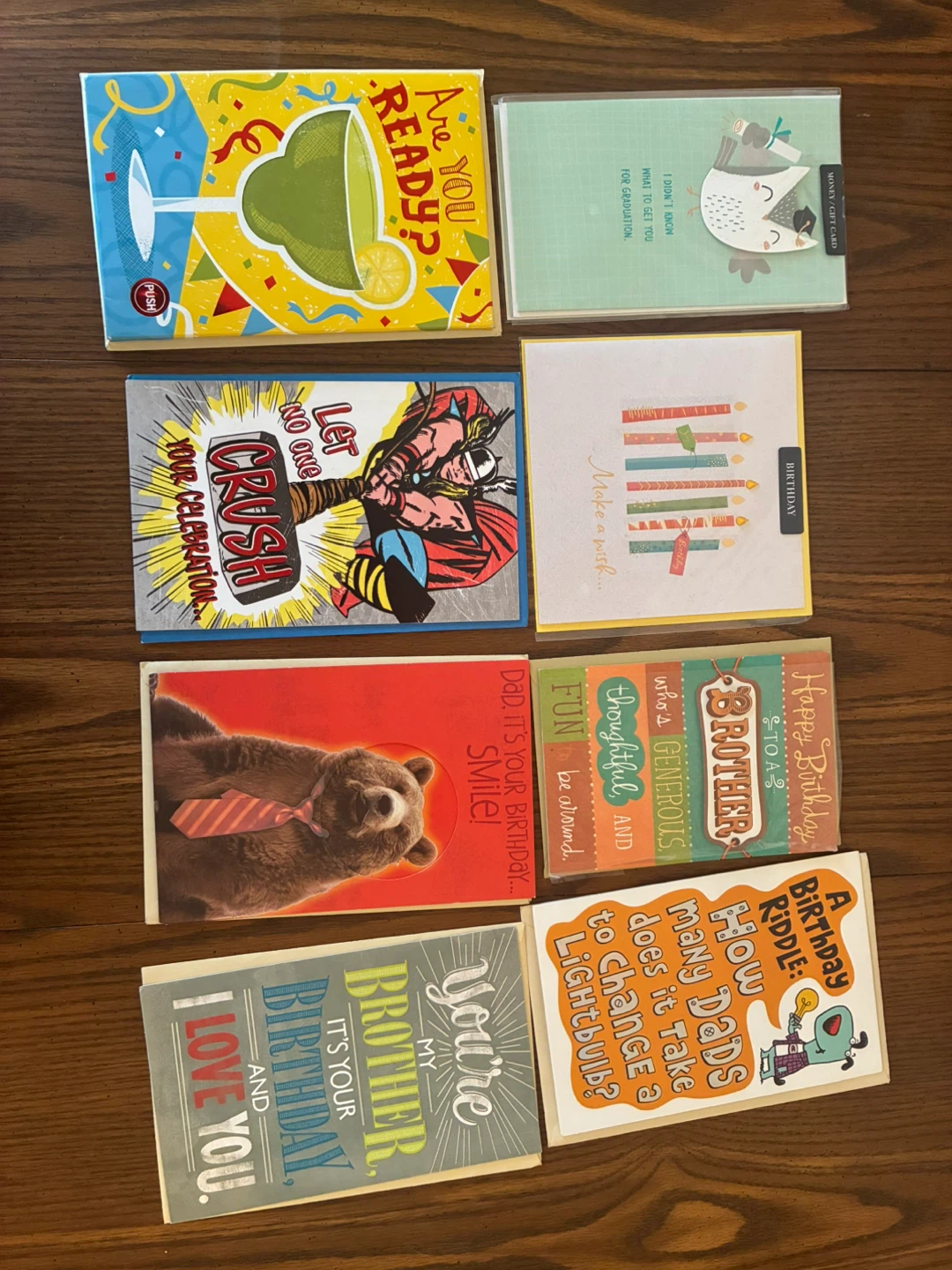 Brand new 8 different happy birthday cards