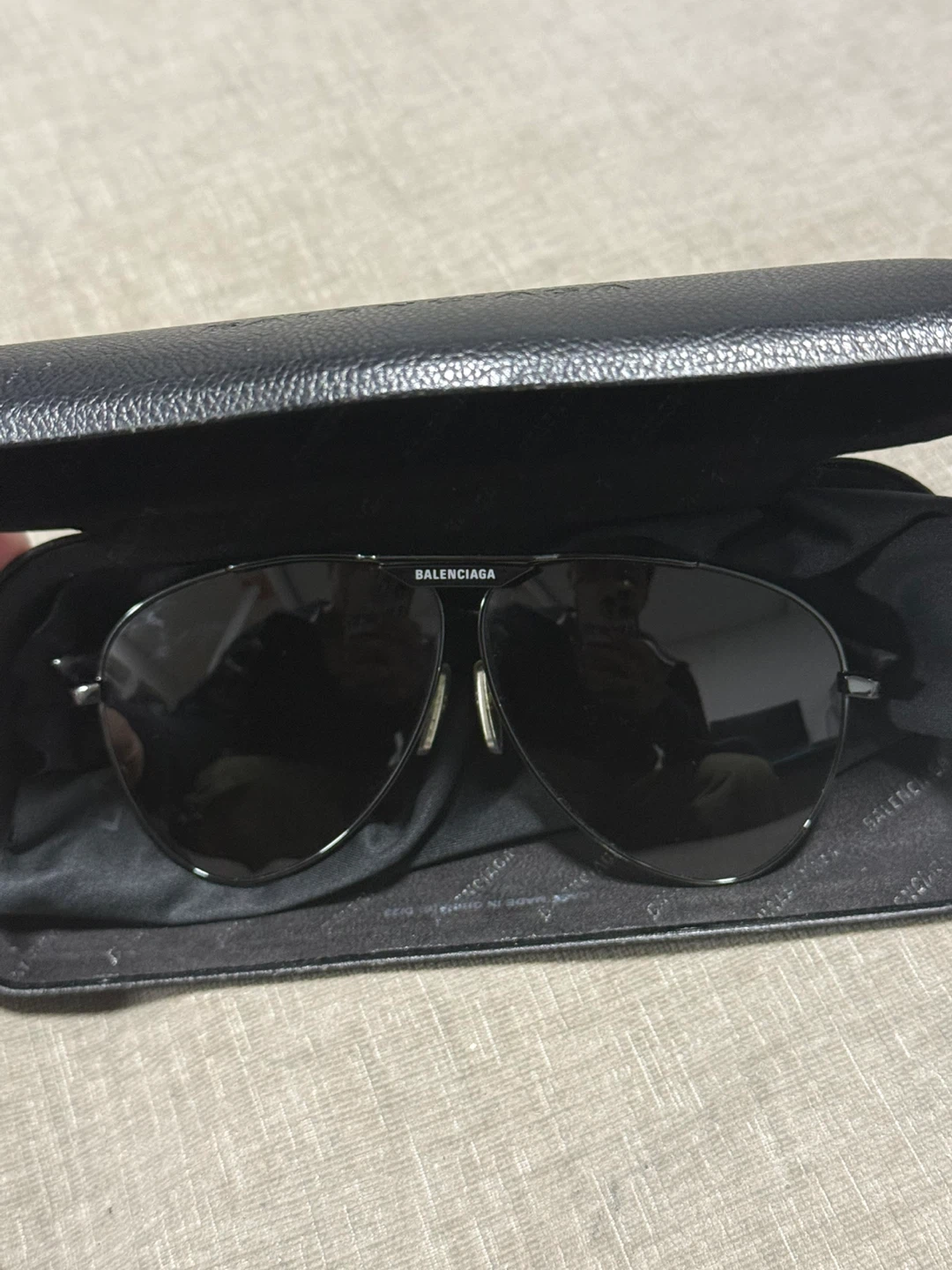 Balenciaga BB0244S 001 Aviator Sunglasses Silver Unisex