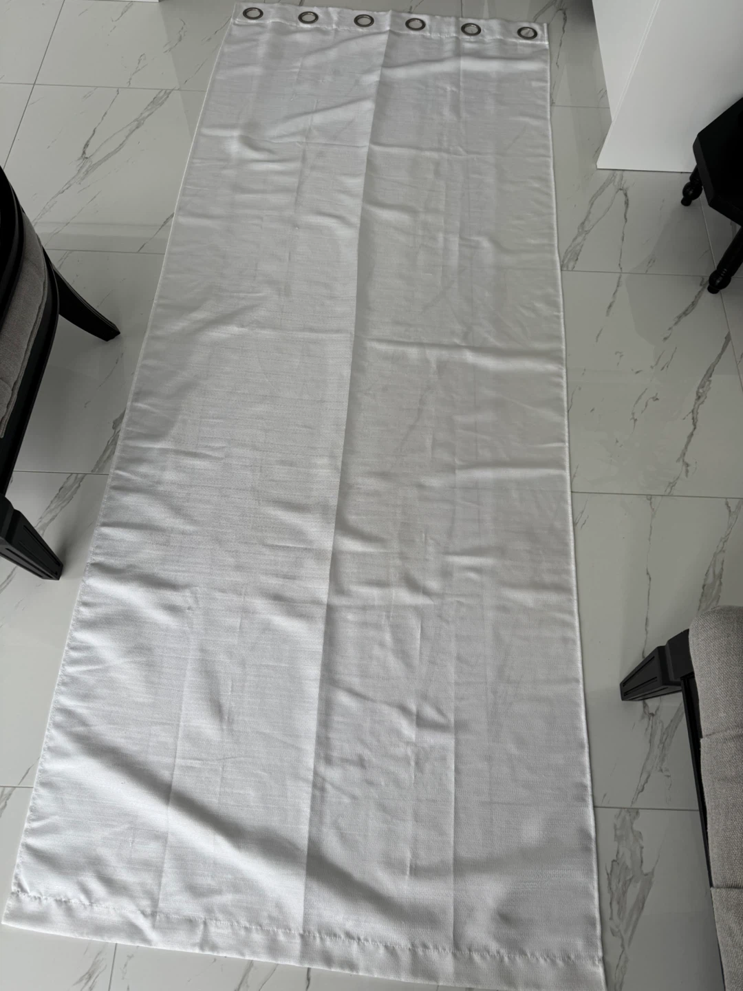 White Grommet Curtain Panel pair. - photo 2