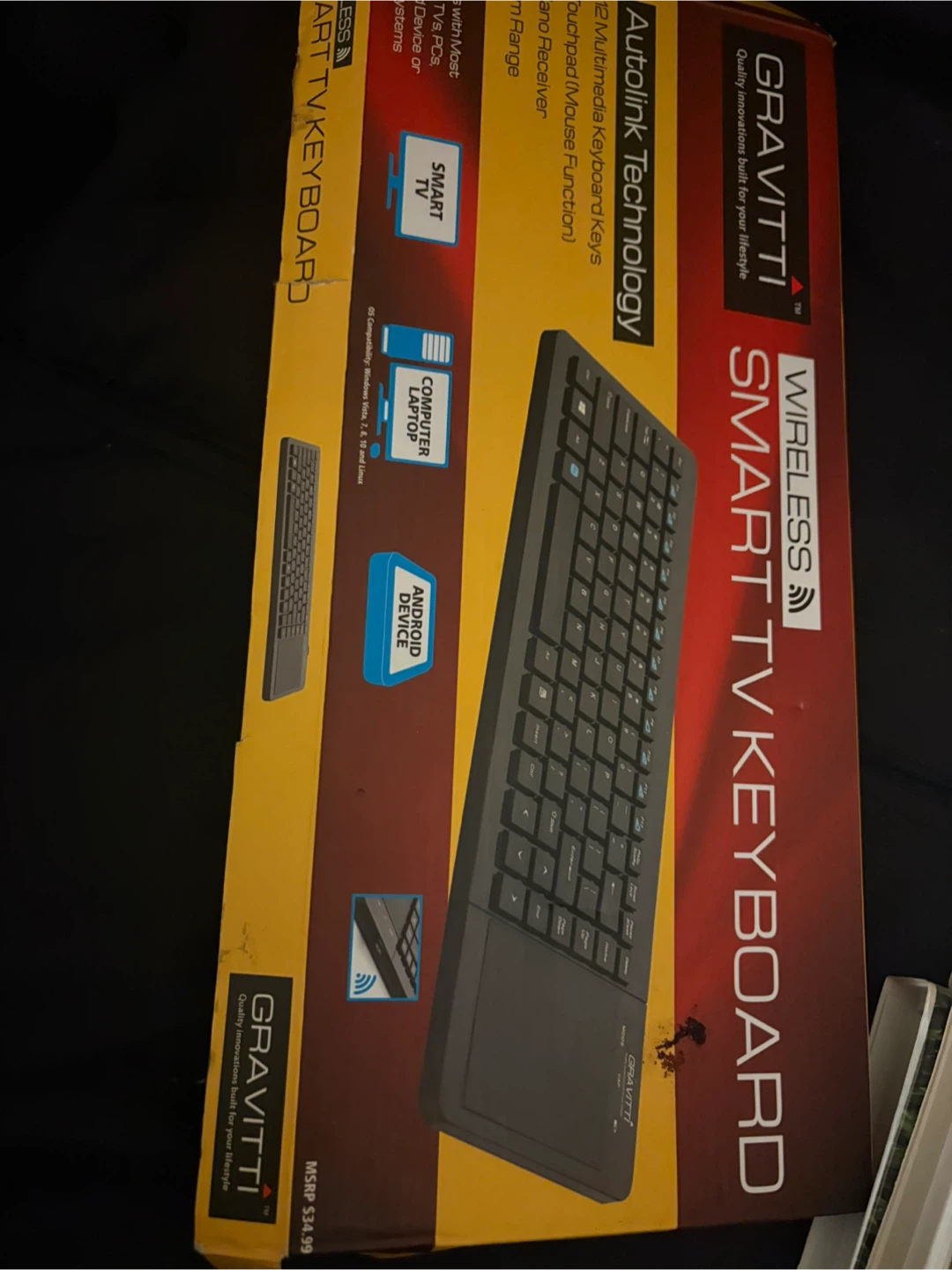GRAVITTI Wireless Smart TV Keyboard with Touchpad - photo 3