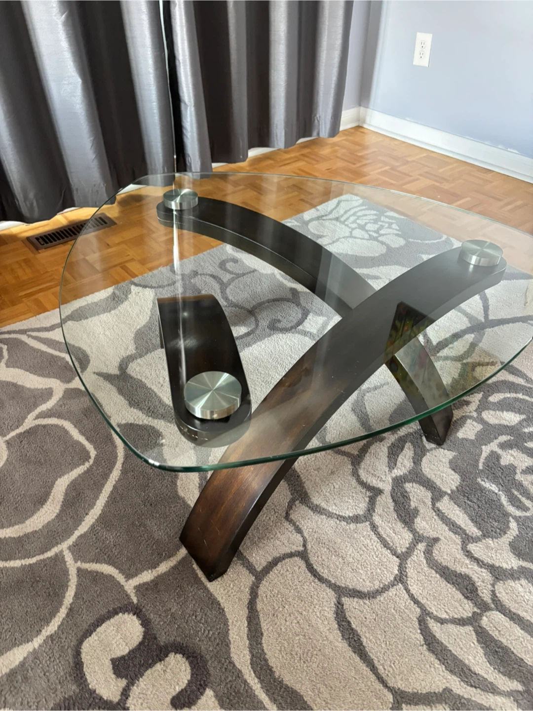 Modern Glass and Wood Coffee Table - photo 3
