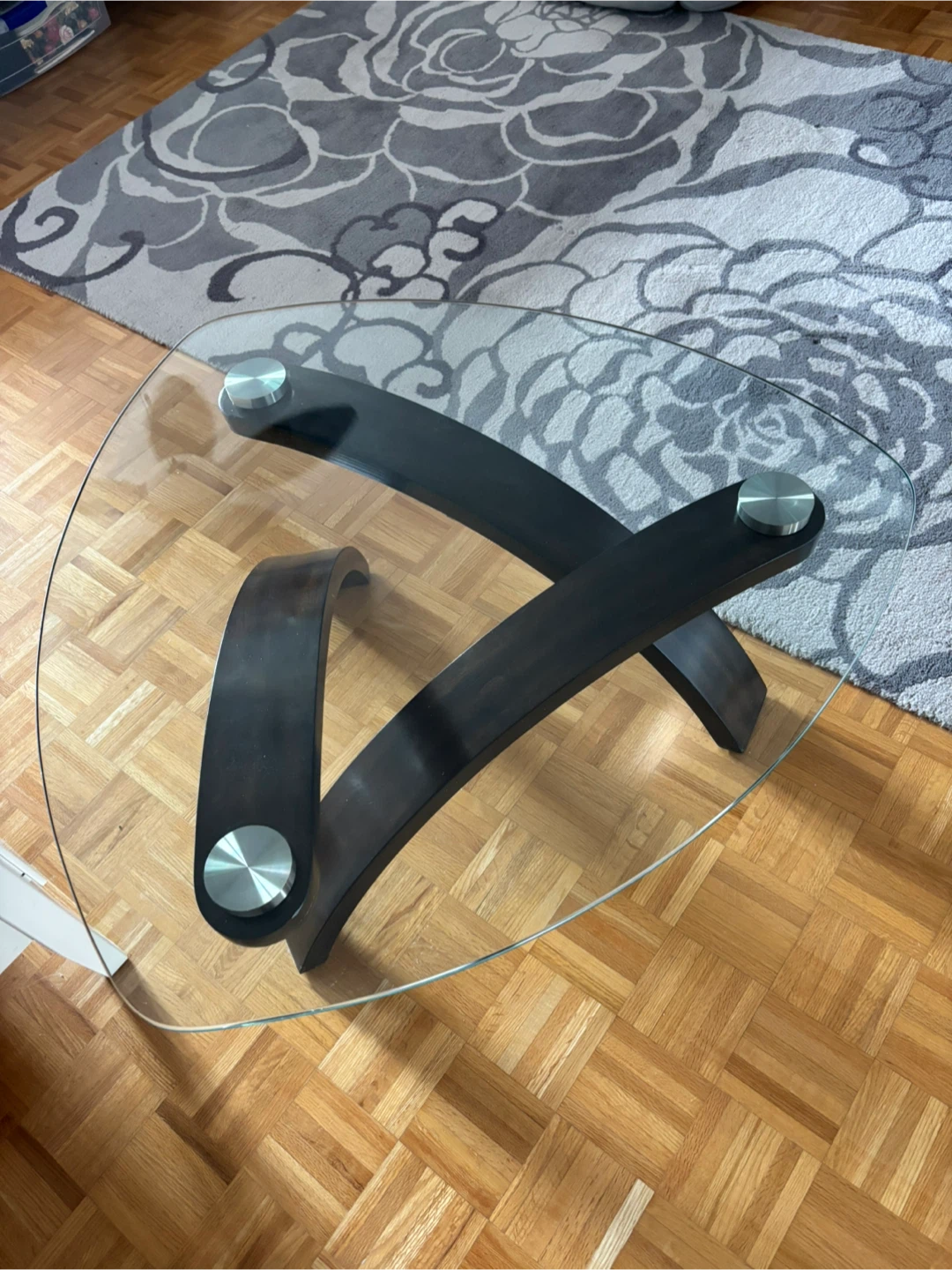 Modern Glass and Wood Coffee Table - photo 2