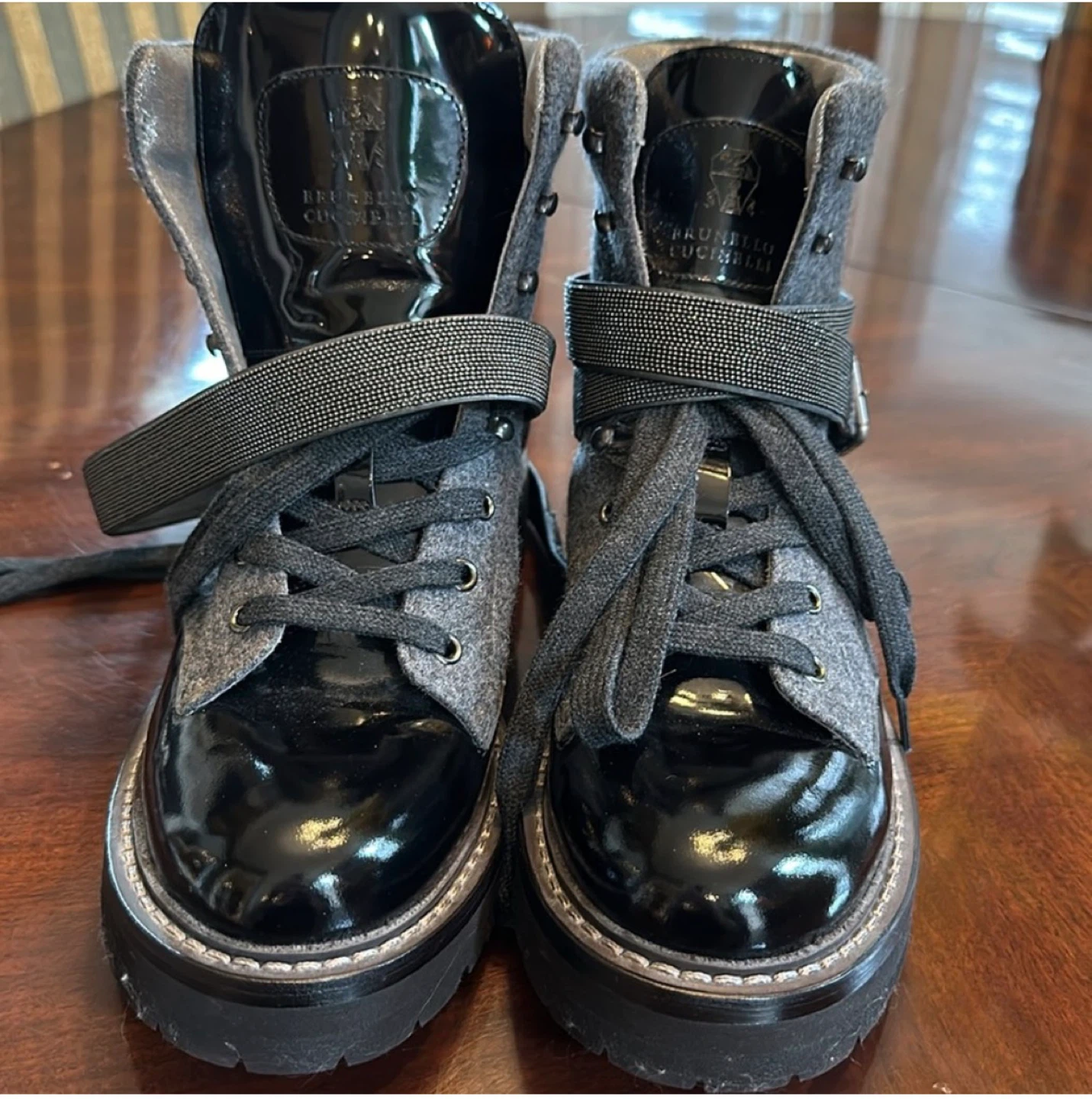 Brunello Cucinelli Women's Grey Combat Boots - photo 3