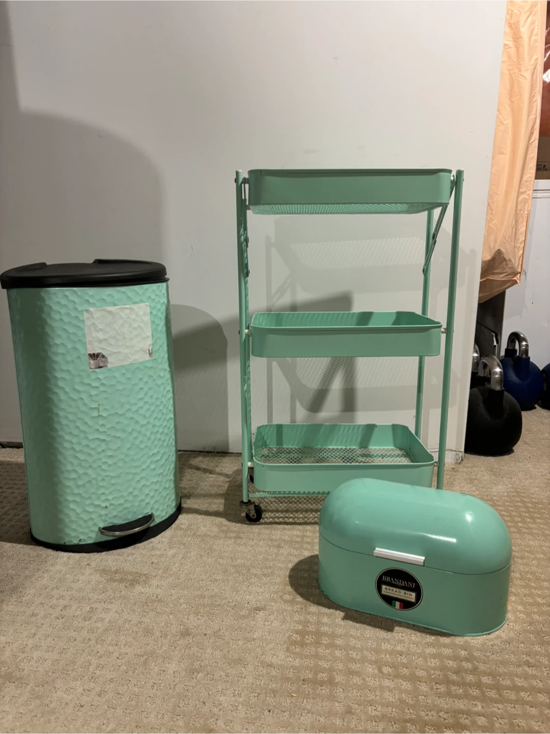Brandani Italian Bread Bon, storage cart and pedal garbage bin