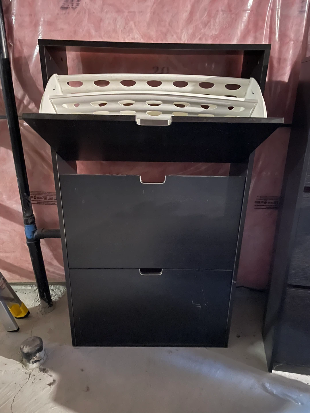 Black Shoe Storage Cabinet with 3 Drawers - photo 2