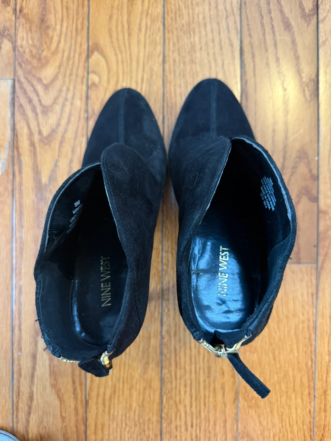 Nine West Black Suede Ankle Boots - Size 9M
