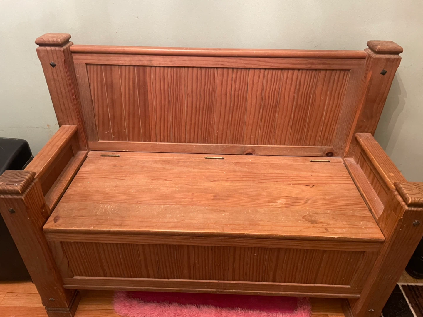 Wooden Storage Bench with Lid - photo 2