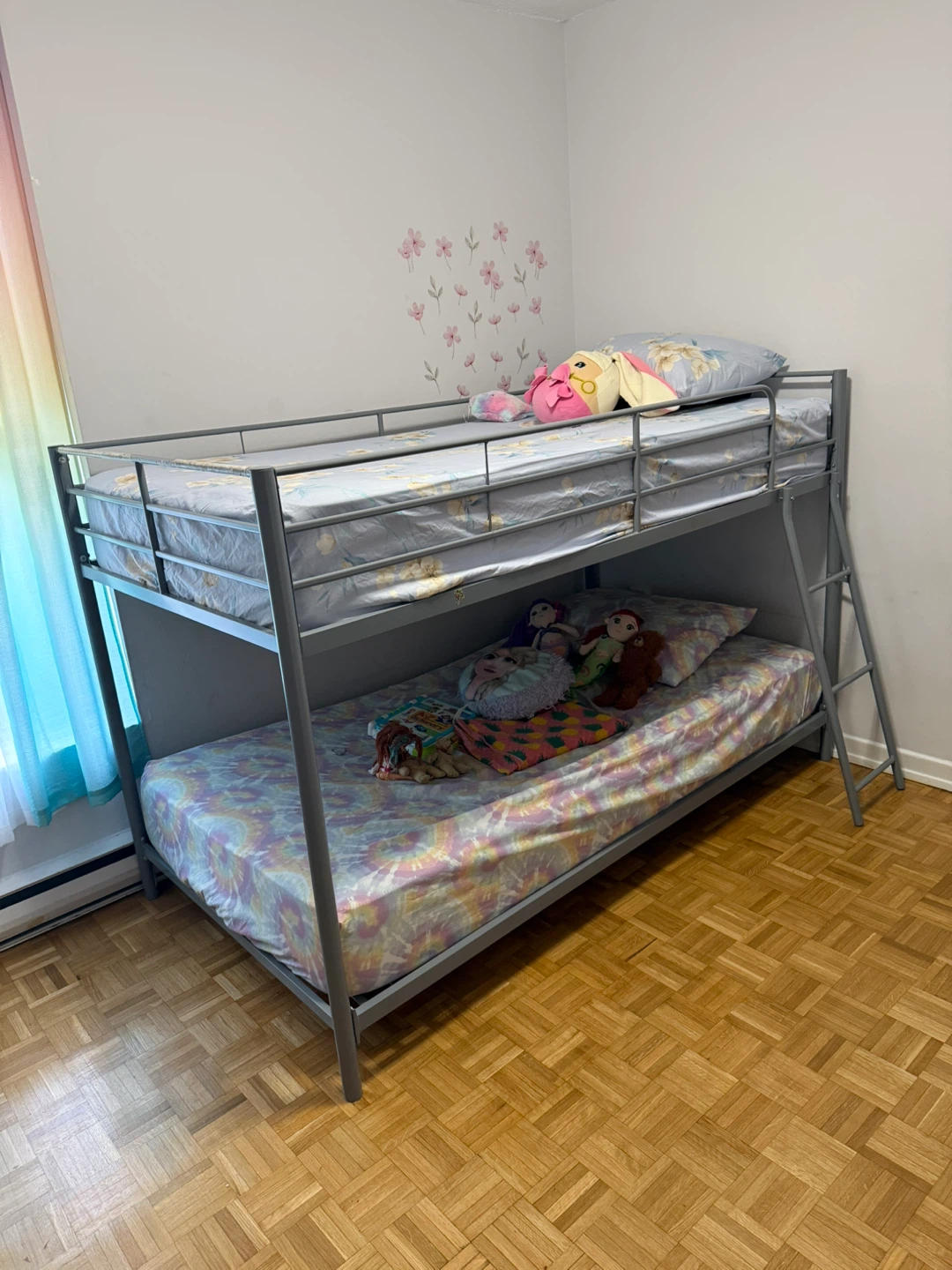 Grey Metal Twin Bunk Bed