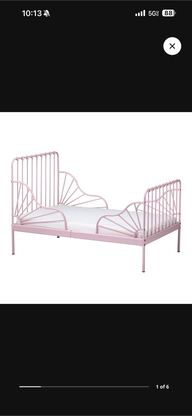 IKEA Pink Metal Toddler Bed Frame