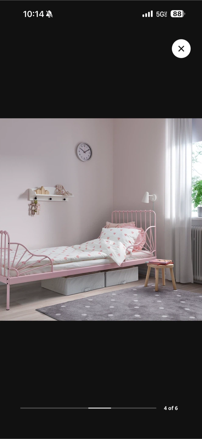 IKEA Pink Metal Toddler Bed Frame - photo 3