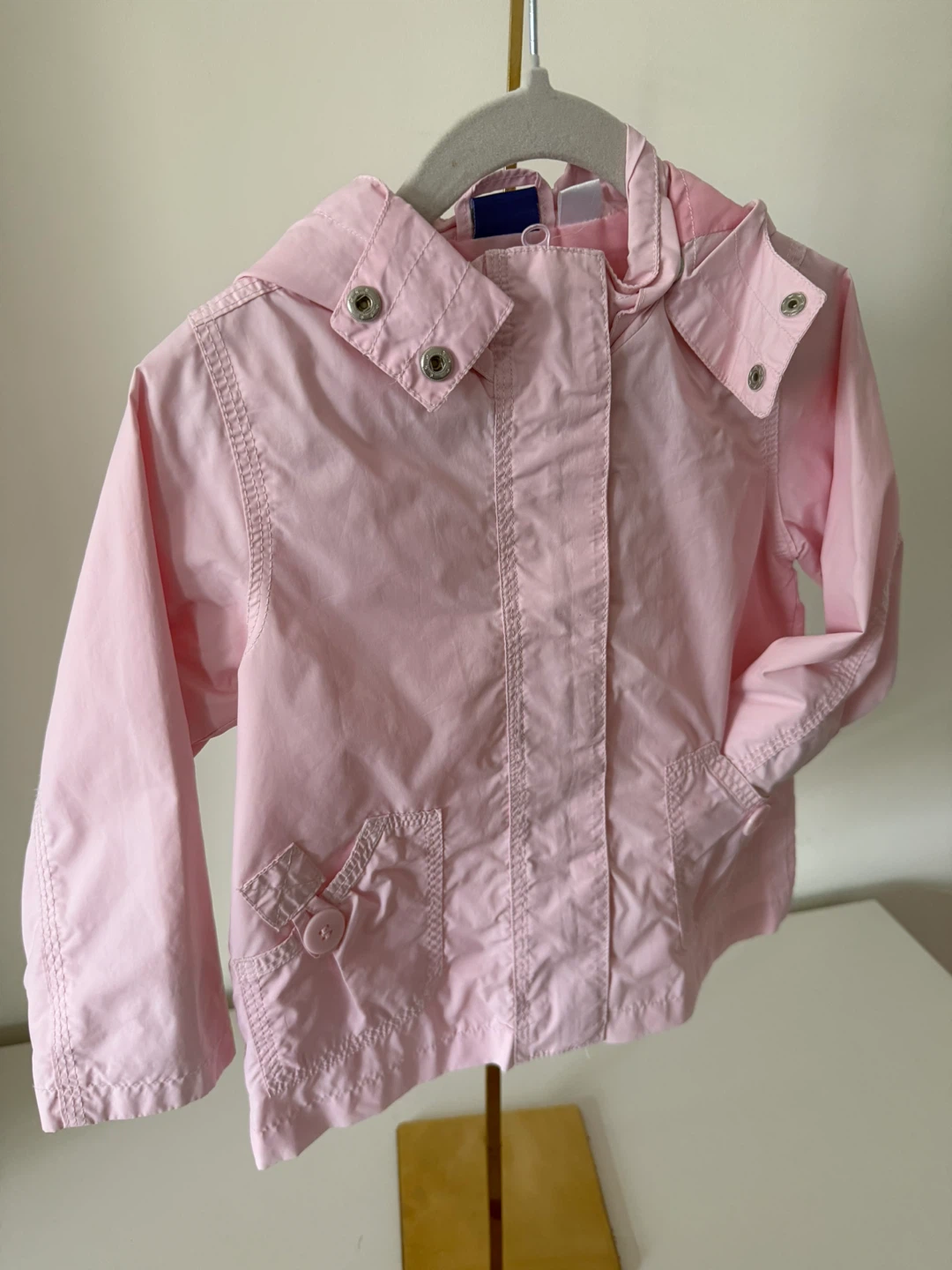 Pink hooded rain jacket - girls - baby / toddler - photo 2
