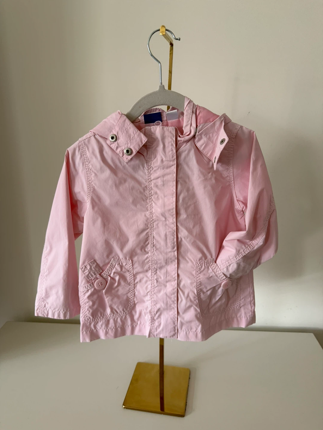 Pink hooded rain jacket - girls - baby / toddler