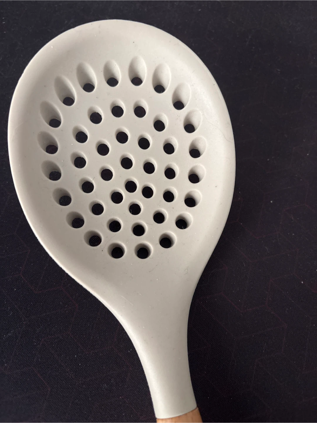 Slotted Silicon Spoon with Wooden Handle- New - photo 2