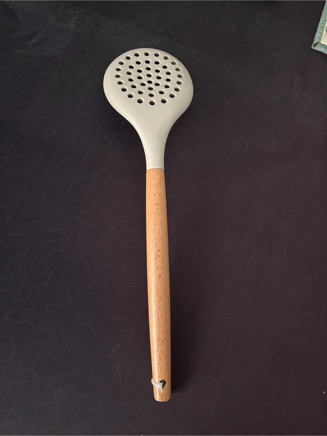 Slotted Silicon Spoon with Wooden Handle- New - photo 3