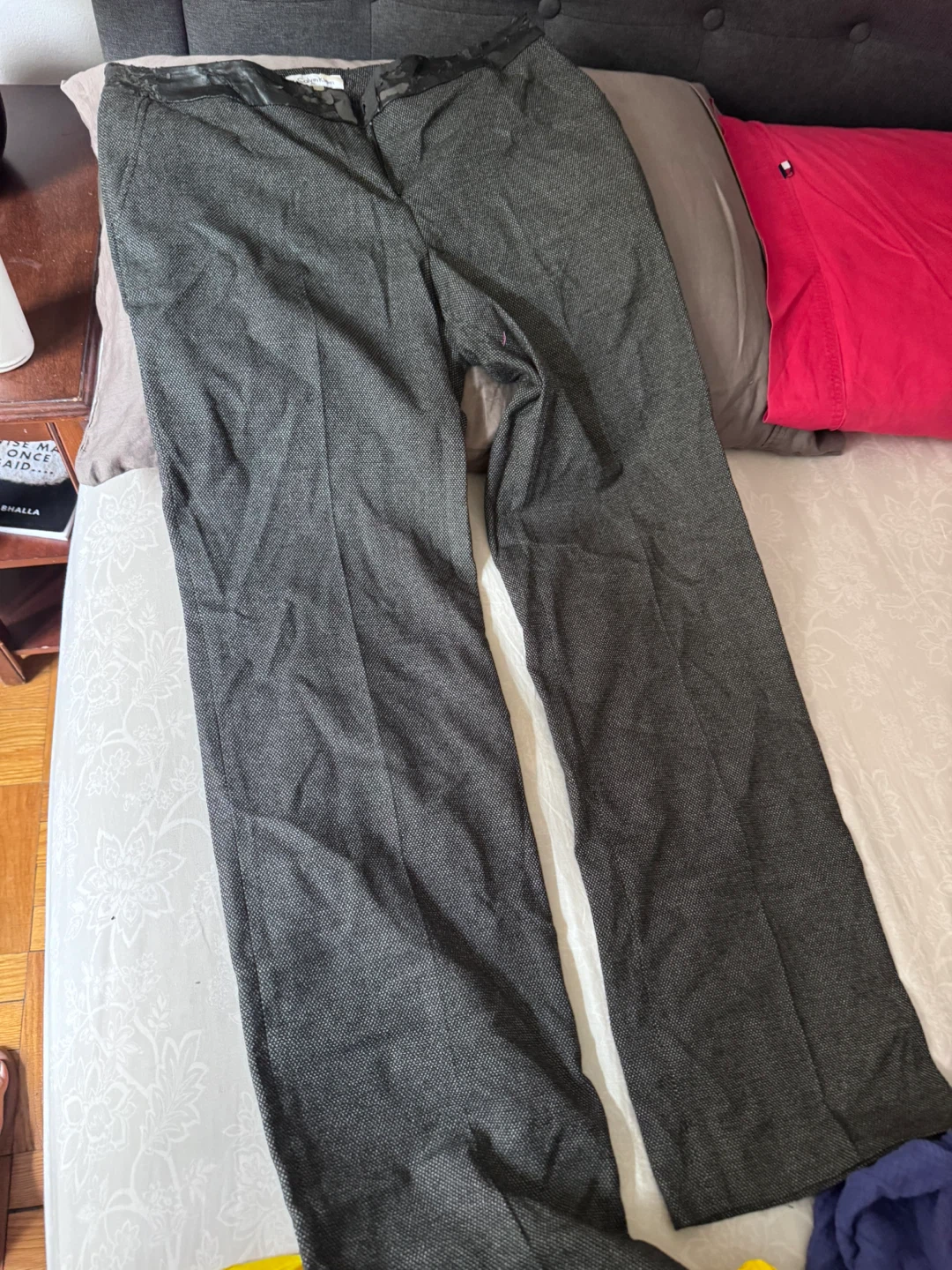 Calvin Klein Gray Herringbone Dress Pants
