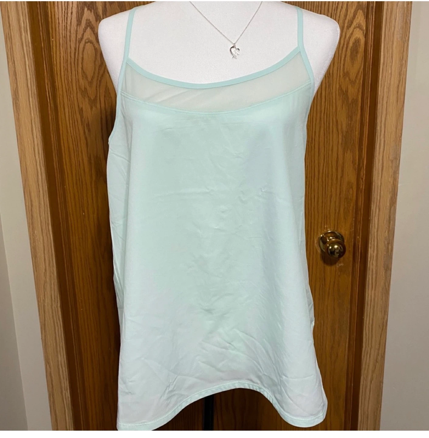 Light mint green workout tank x back