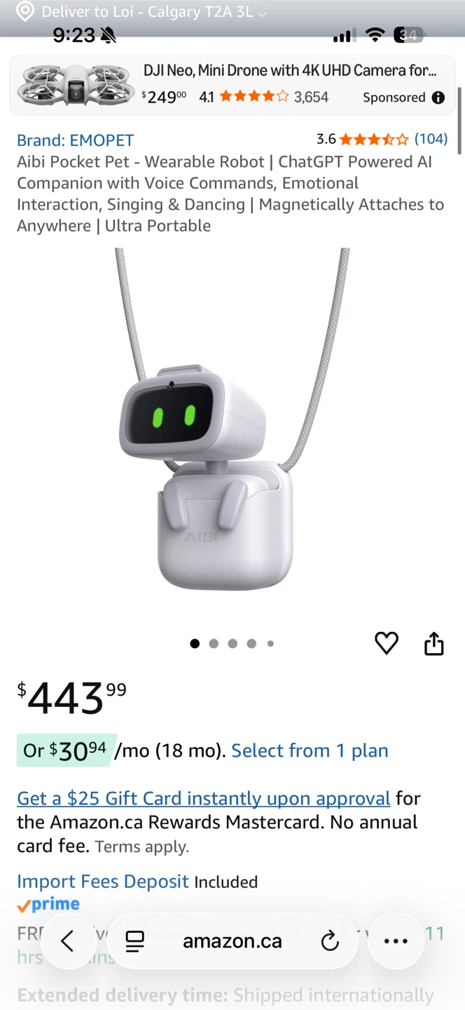 AIBI Pocket Pet Wearable Robot with Accessories - photo 5
