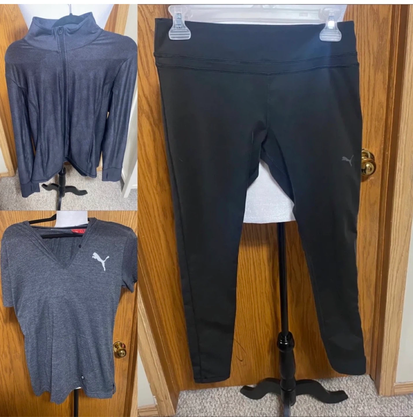 Puma hood workout top with pocket in front
