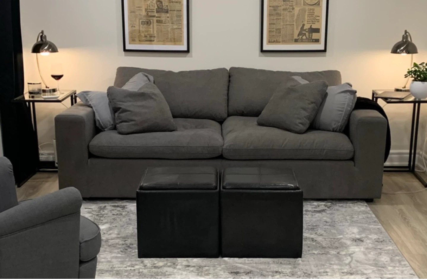 Grey 3 Seater Sofa - Structube