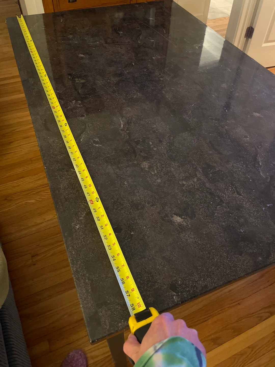 Dark Faux Marble Top Dining Table - photo 2
