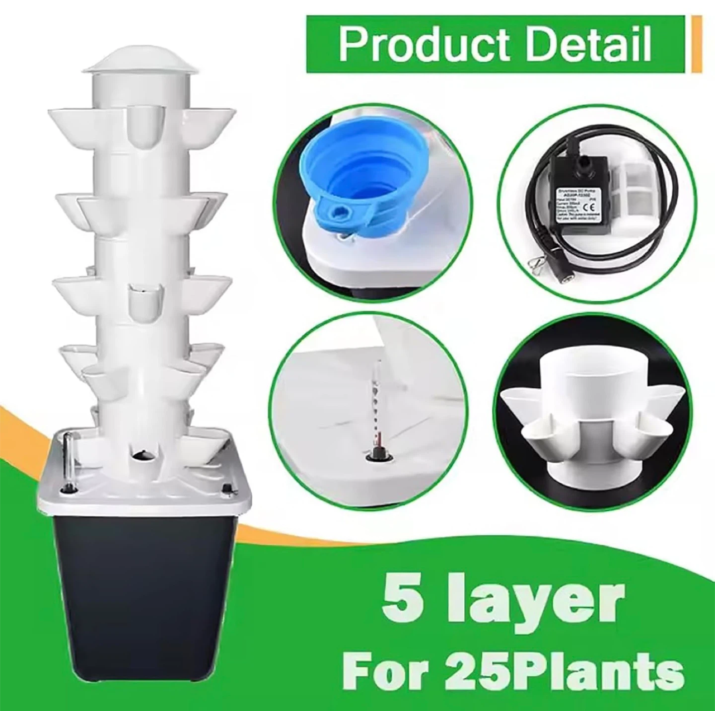 6-Tier Vertical Hydroponic Growing System for 25 Plants - photo 5