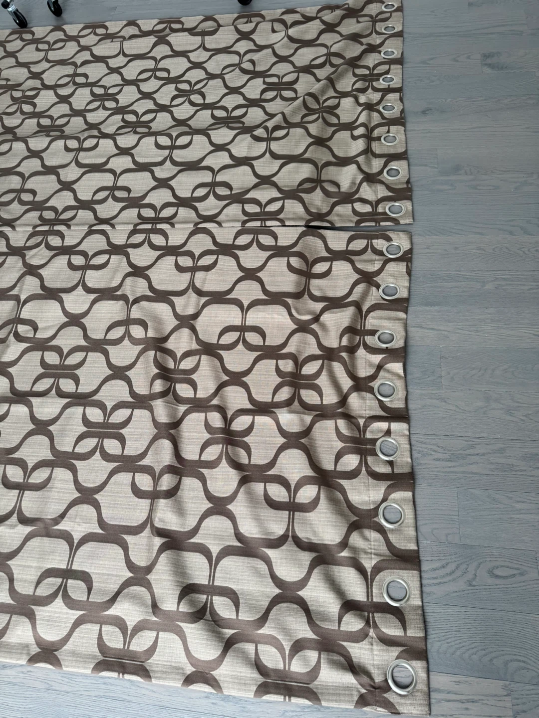 Two Curtains with Geometric Pattern - Brown/Beige - photo 3