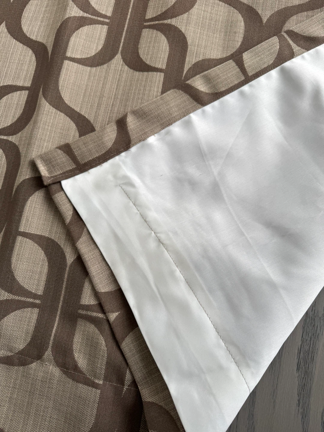 Two Curtains with Geometric Pattern - Brown/Beige - photo 5