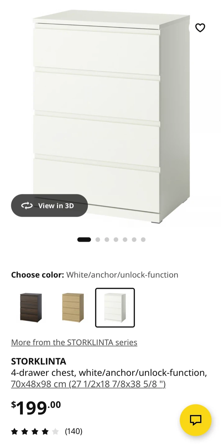 IKEA STORKLINTA 4-drawer chest - photo 3